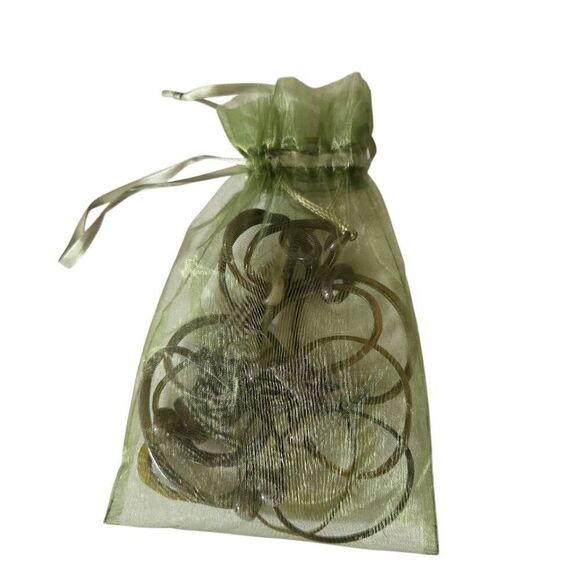 NWT Alisha D Womens Acrylic Link Circle Long Chain Statement Necklace Green OS - Picture 8 of 8